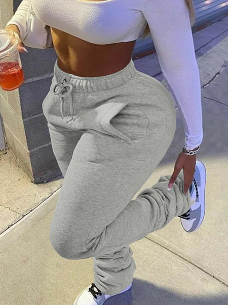 Sweatpants Mid Waist Drawstring