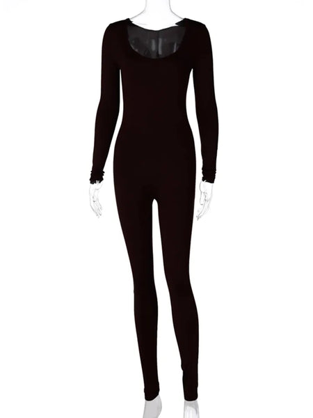 Long Sleeve Slash Neck Jumpsuit