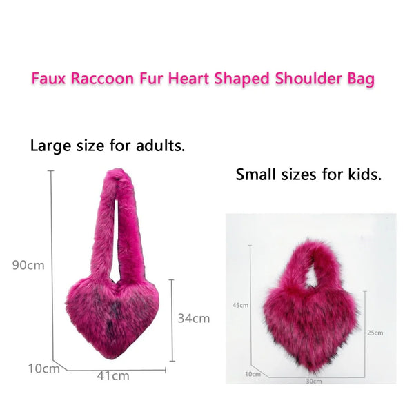 Fluffy Plush Heart Shaped Bag